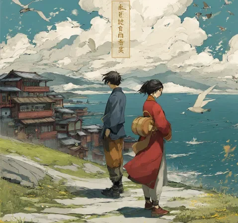 从草图到成稿的角色设计过程图，展示线条与配色逐步明确