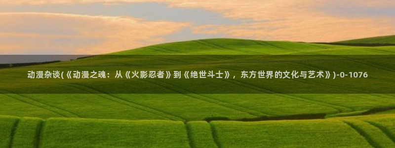动漫本子:动漫杂谈(《动漫之魂:从《火影忍者》到《绝世斗士》,东方世界的文化与艺术》)